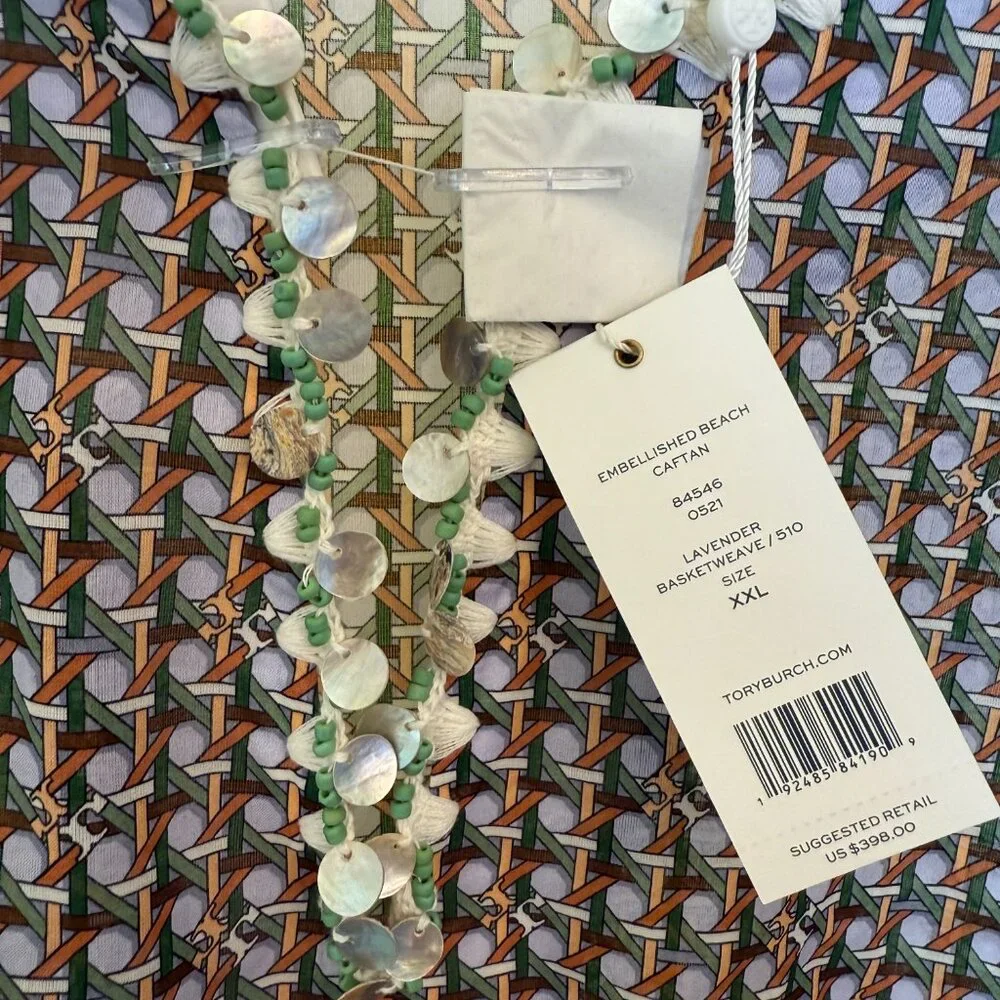 NWT: Tory Burch Embellished Beach Caftan Size XXL - Picture 6 of 7